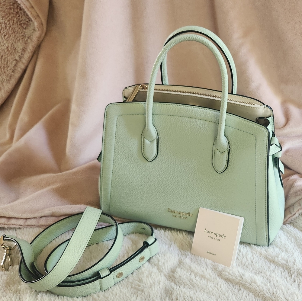Kate Spade Pebbled Mint Green Satchel